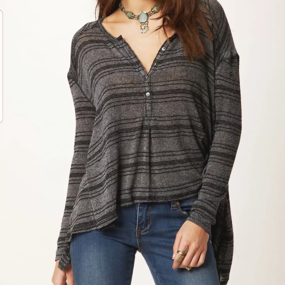 Free People Asymmetrical Henley Top, Sz Small